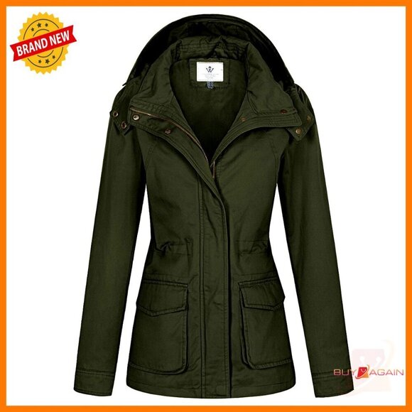 Jackets & Blazers - Lightweight Cotton Anorak Jacket Military Style Hooded Casual Chic Oversized Fit